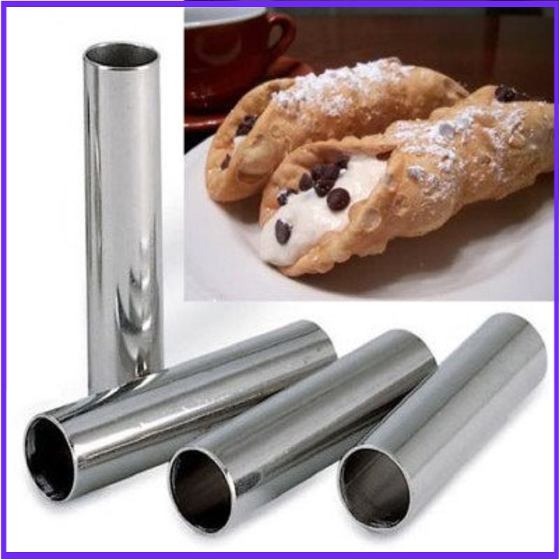 Danish Pancake Pan - อลูมิเนียม Cannoli,4หลอด/แพ็ค Cannolo ตรงหลอดไม่ติด/Anode Croissant ภาษาสวีดิชคำ