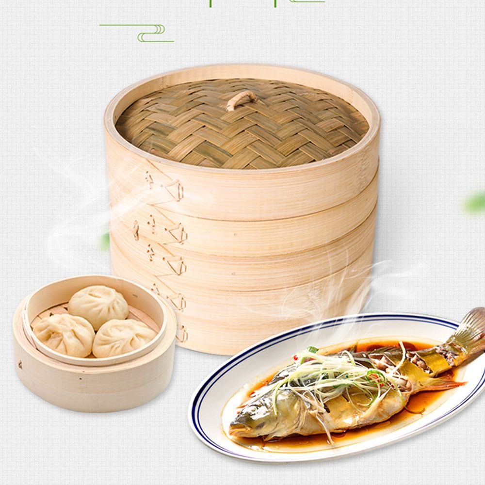 หม้อนึ่งไอน้ำแบบจีน ทำจากไม้ไผ - Bao Steamer Bamboo บทวิจารณ์และราคา