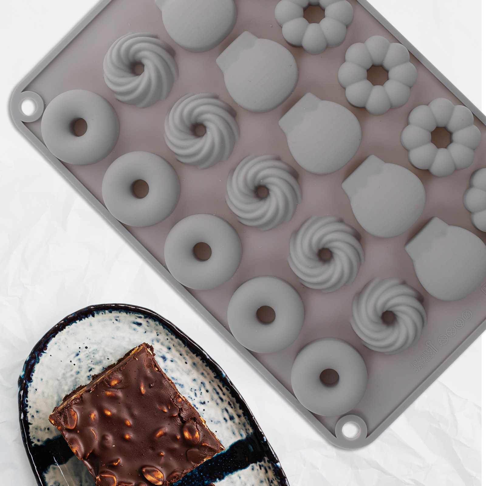 แม่พิมพ์ซิลิโคนโดนัทช็อกโกแลตข - Donut Mold Silicone บทวิจารณ์และราคา